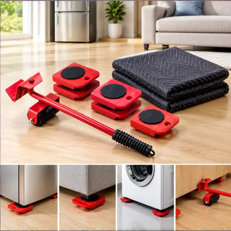 Easily move heavy refrigerators, sofas, and cabinets! A heavy-duty furniture moving kit equipped with furniture sliders.