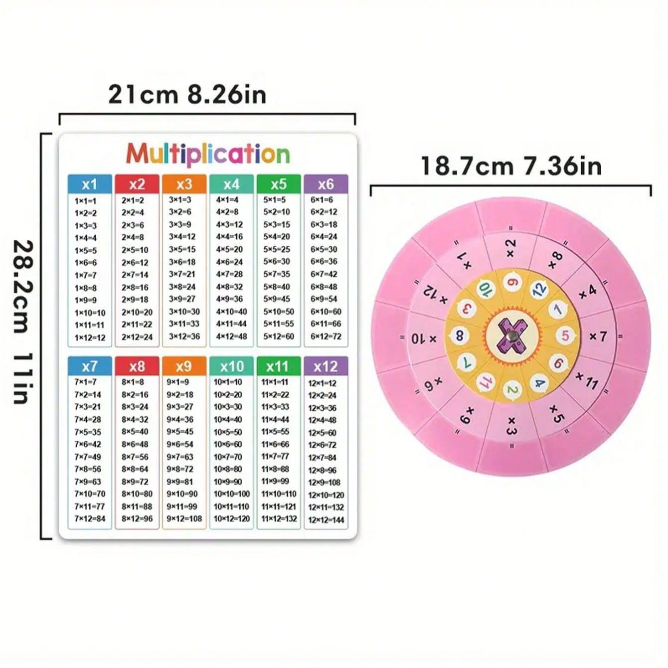 Multiplication Rotation Game, 1-12 Times Table Training Cards, Self ...