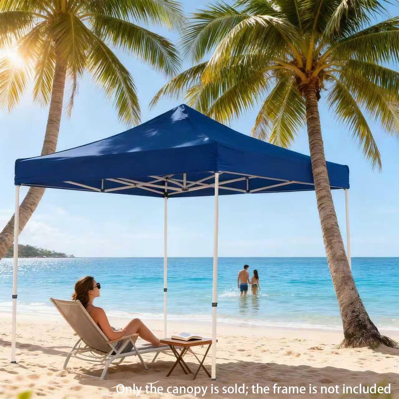 Outdoor Square Umbrella Fabric Replacement Top, UV Protection, Durable Oxford Material, 300x300cm, 4 Colors, for Parties, Camping, Garden