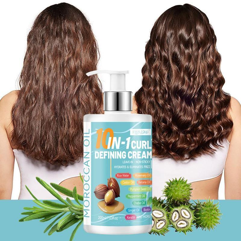 200ml 10-in-1 Curl Cream | Combines multi-benefit care with lightweight styling to help moisturize curls, reduce dryness and frizz, enhance curl definition and bounce, and leave hair softer and easier to manage for daily care and styling.