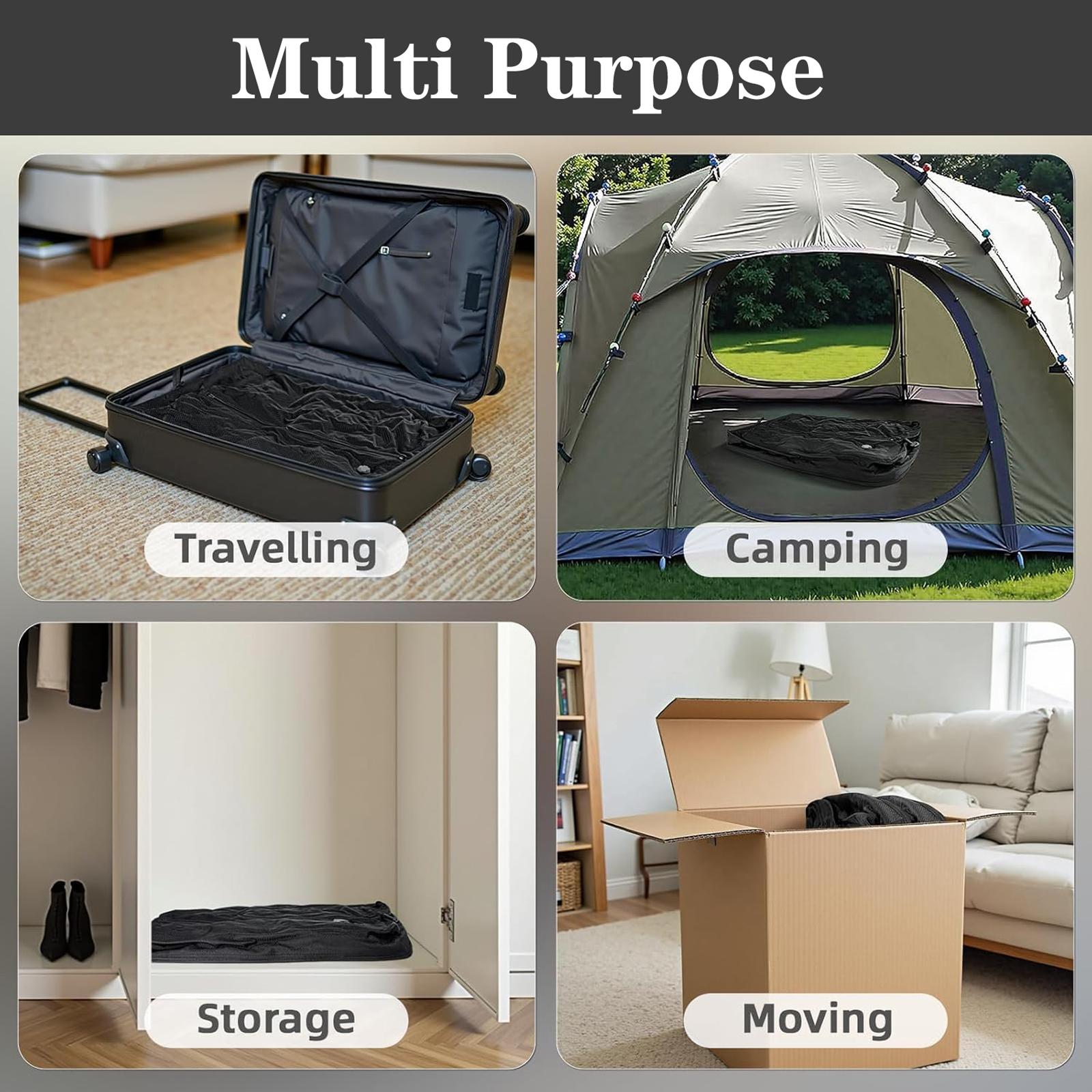 Vacuum Compression Bag, 1 Count Reusable Space Saving Vacuum Storage Bag, Waterproof Storage Bag for Suitcase, Backpack, Luggage Packing