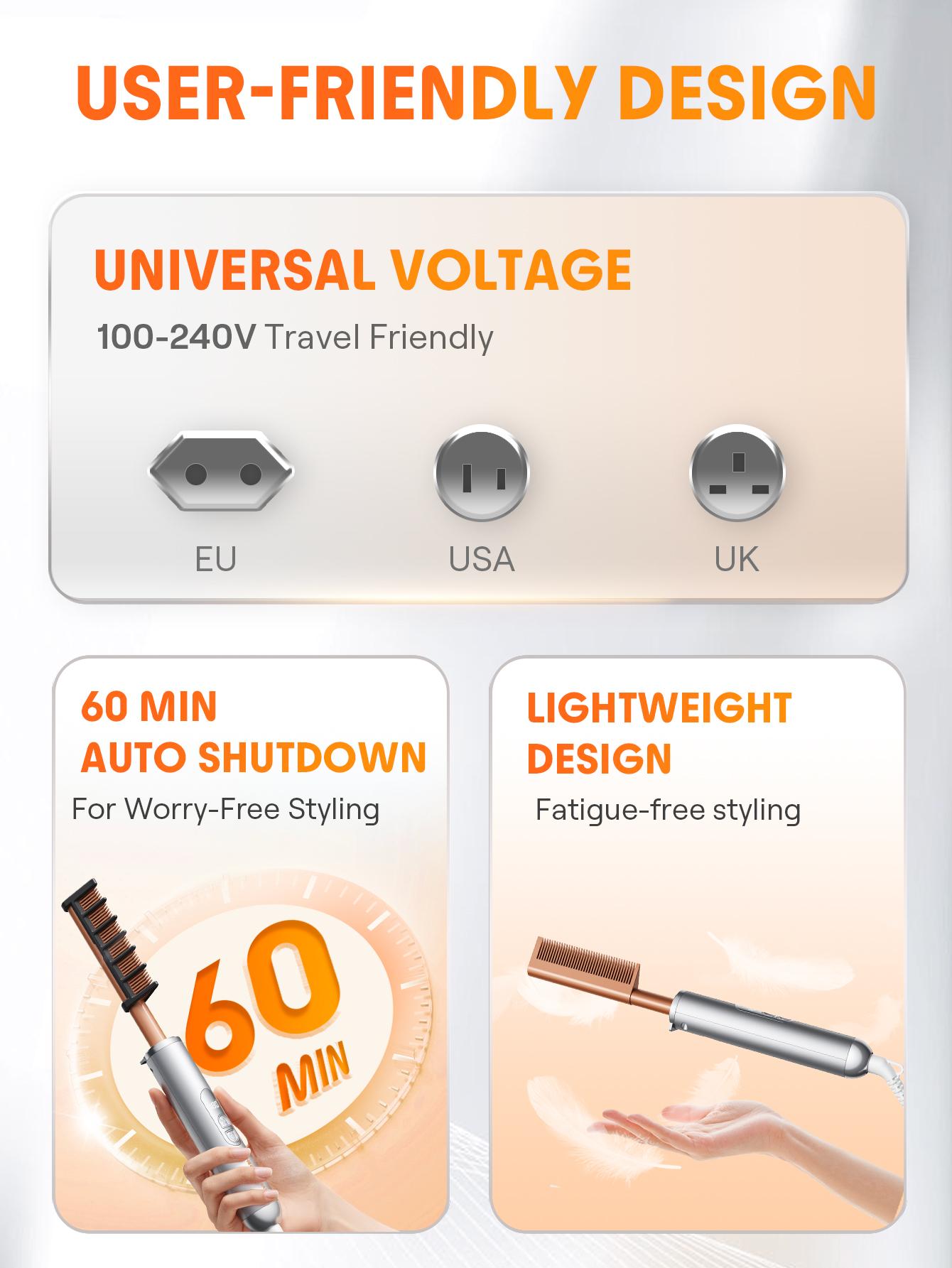 【BOGO SALE】SHEGLAM HAIR Anti Burn Hot Comb for Effortless Straightening