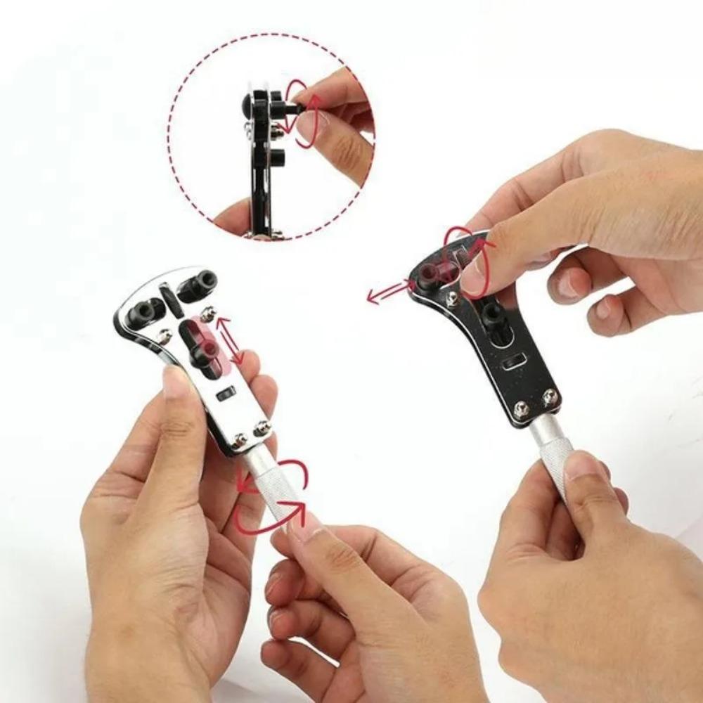 Professional Mechanical Watch Repair Tool Kit with Adjustable Case Opener, Claw Tool & Anti-Slip Grip. multi-Function essential Set for Watch Maintenance & Battery Replacement. Portable Repair Tools