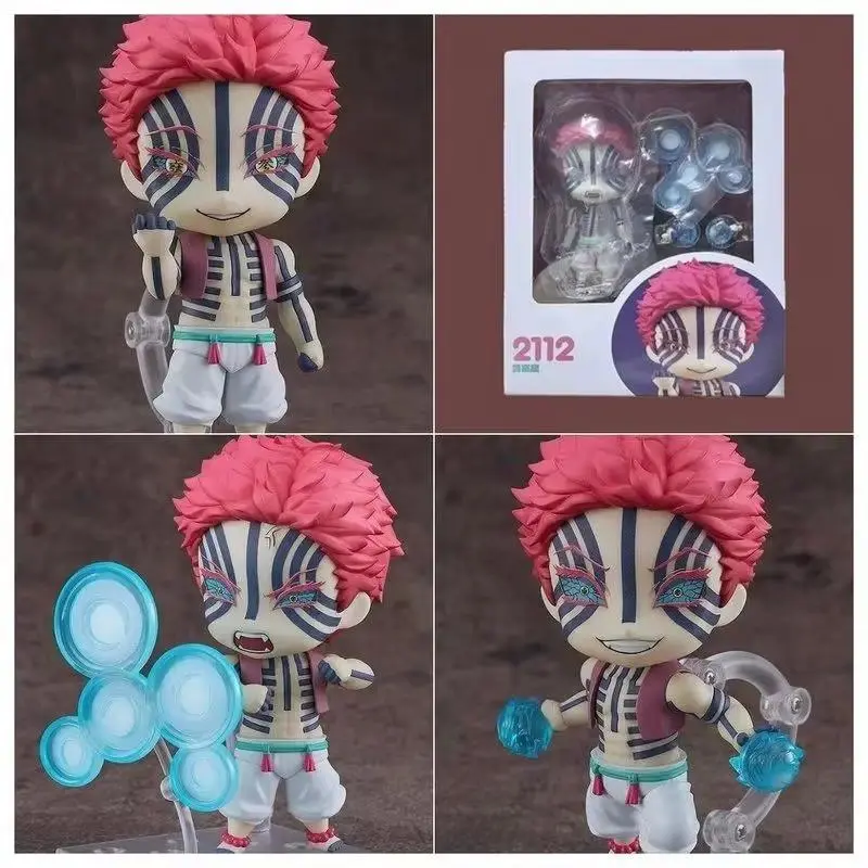 Anime Demon Slayer GSC Nendoroid 2112 Akaza Q Version 3 Face Swap Action Figures Collectible Model Toy Desktop Decorati Boy Gift