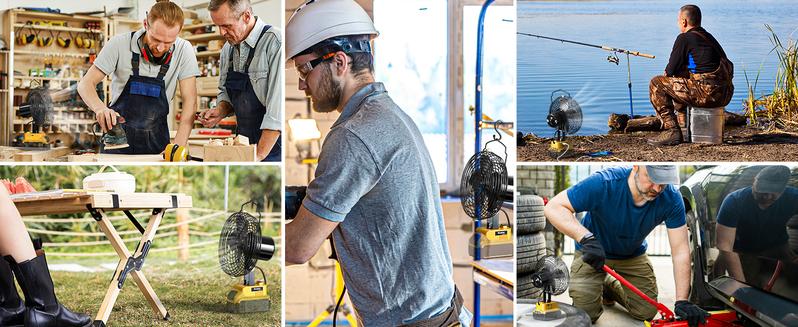 Jobsite Fan Compatible with Dewalt 20V Li-ion Battery, Battery NOT Included, for Industrial, Outdoor, Camping , Construction Site Cooling Jobsite Fan Compatible with Dewalt 20V Li-ion Battery, Battery NOT Included, for Industrial, Outdoor, Camping , Construction Site Cooling