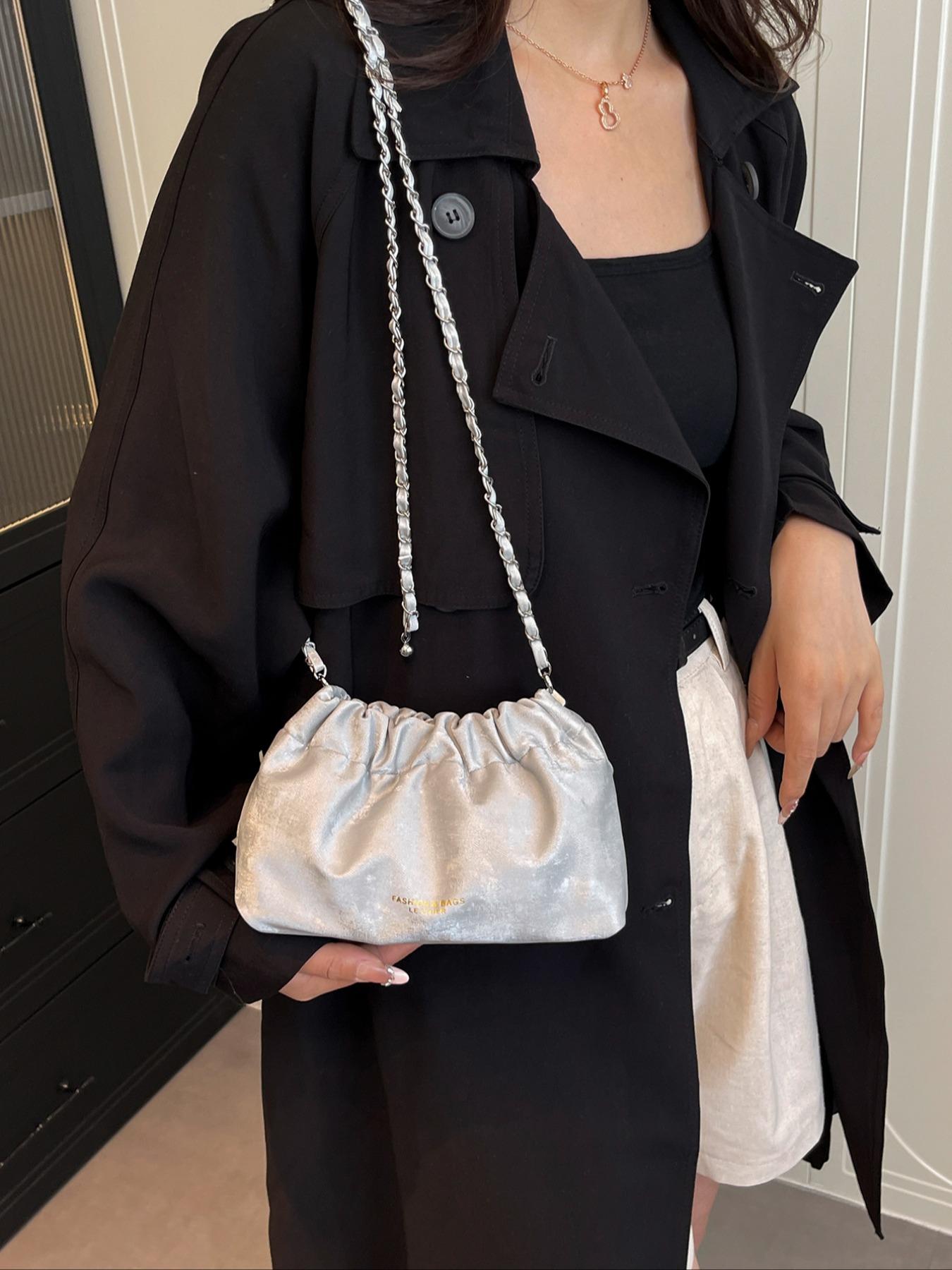 Unique Cloud Bag with Ruched Design, Rich Colors, Versatile Fashion Styles, Fits Phone & Makeup, Perfect for Party & Daily Use, Crossbody Chain Bag