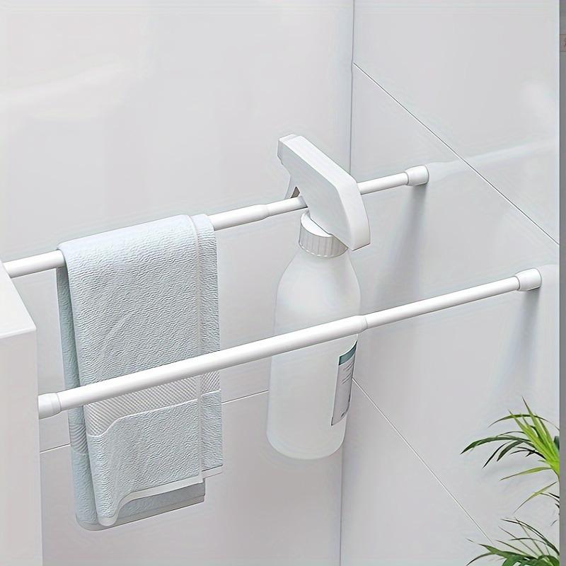1pc Bathroom Storage Telescopic Hanging Rod, Clothes Towel Thin Rod, Shower Curtain Drying Rod, Multifunctional Telescopic Rod