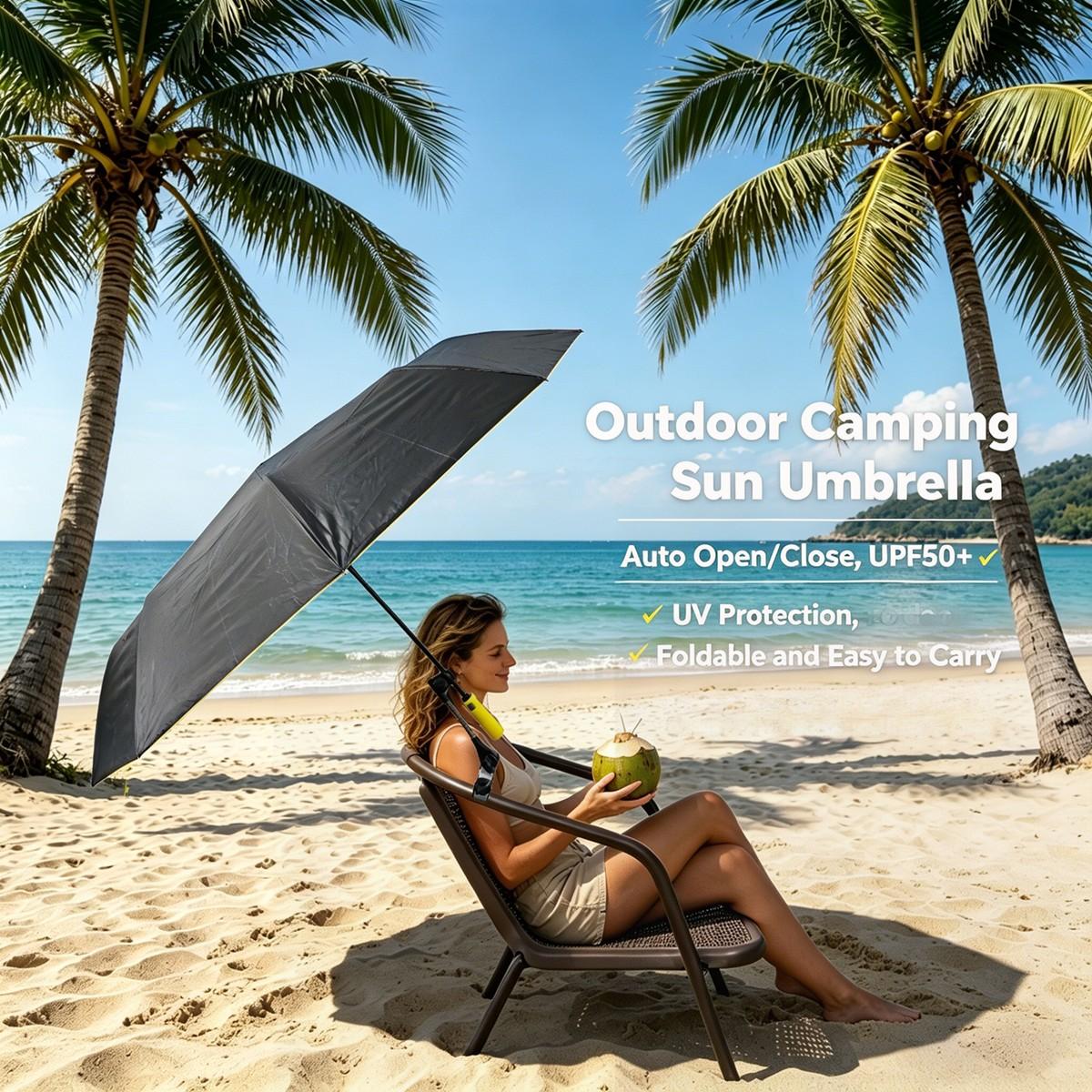 Outdoor Camping Sunshade Umbrella with Clip, Sun Parasol Umbrella, 49-Inch Large Canopy, UV Protection, Beach Gear, Ideal for Travel, Fishing, Golf, Sports Events, Lightweight Canopy Outdoor Camping Sunshade Umbrella with Clip, Sun Parasol Umbrella, 49-Inch Large Canopy, UV Protection, Beach Gear, Ideal for Travel, Fishing, Golf, Sports Events, Lightweight Canopy