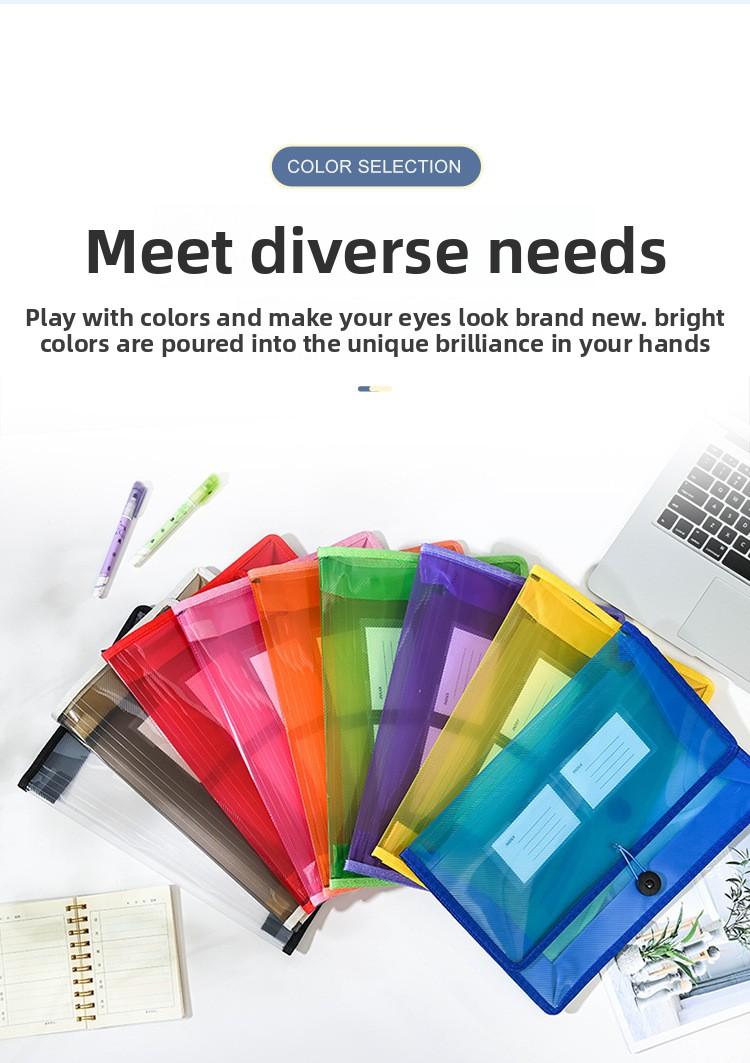 A4 Transparent Document Bag with 3D Edges Waterproof Single Layer Large Capacity for Students Exam Papers Office File Storage