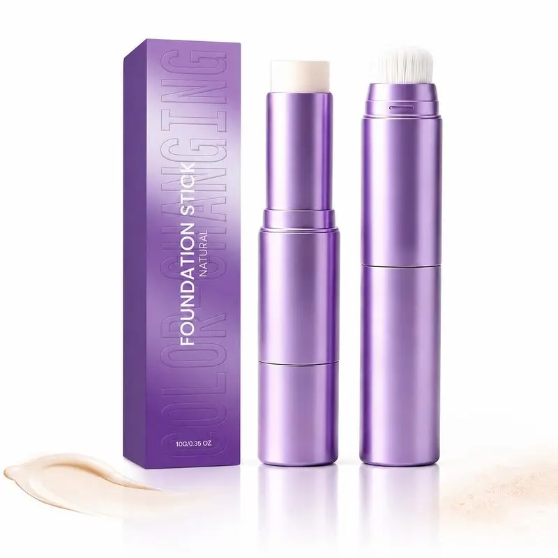 Official Facelove Foundation Stick, Facellove Changing Foundation Stick, 2-in-1 Color-Changing Foundation Stick, Hydrating, Moisturizing Foundation, Long-Lasting, Lightweight Matte Concealer Foundation Stick