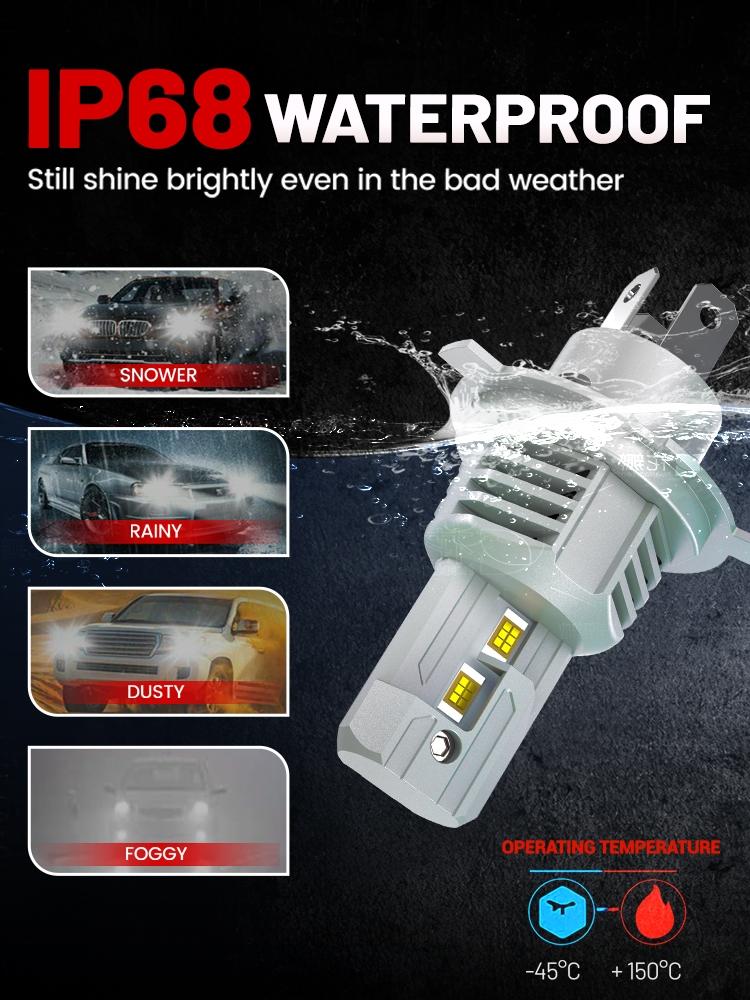 2pcs H7 H4 H11 LED Bulb H1 9005 HB3 9006 HB4 Headlight for Car CANBUS High Power Auto Lights 6000K Mini Wireless Turbo Fan Automobile LED Headlamp 12V