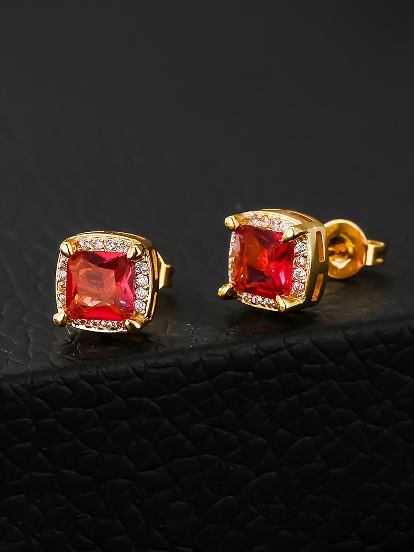 5 pairs of ICED CHICS hip-hop stud sets, four-pronged street dance casual hip-hop style, versatile accessories, cost-effective choice, suitable for both men and women, gifts, parties, dates, Stud Earring Jewelry