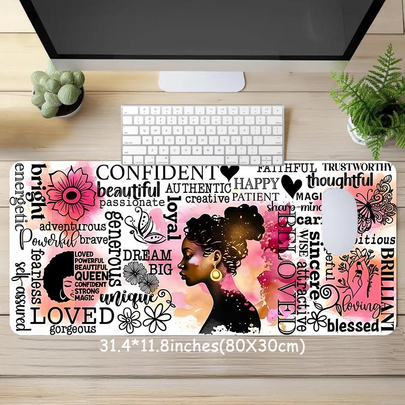 Inspirational Empowering Quotes Pattern Mouse Pad, Rectangle Gaming Mouse Pad, Non-slip Rubber Pad, Desktop Decoration Protective Pad for Home Office, Desk Accessories