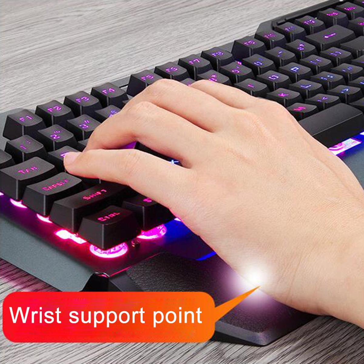 QZUKOY Mechanical - Feel Wired Keyboard and Mouse Set, RGB Backlit, Ideal for PC Gamers and Office Use!