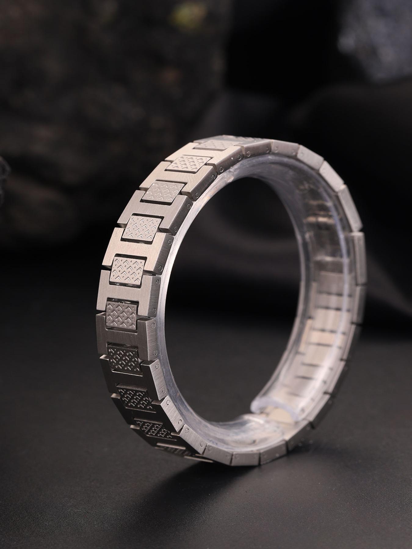 Fashion Retro Stainless Steel Crocodile Strap Bracelet, Ideal for Men's Daily Wear, Perfect Gift for Friends, Boyfriend, Father's Day