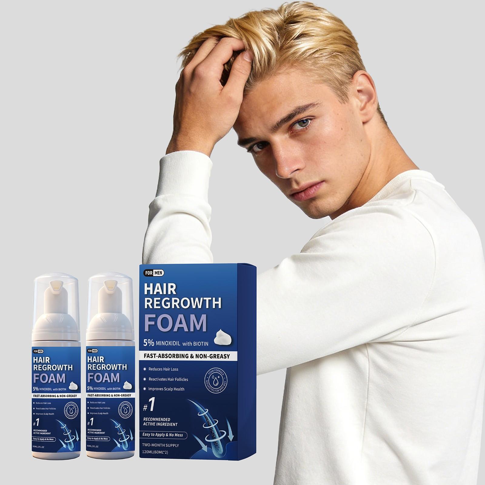Men's Hair Foam Mousse, Gentle Cleansing Oil Control, Volumizing Confidence Hold, Glossy Styling Mousse, Smooth and Shiny Finish