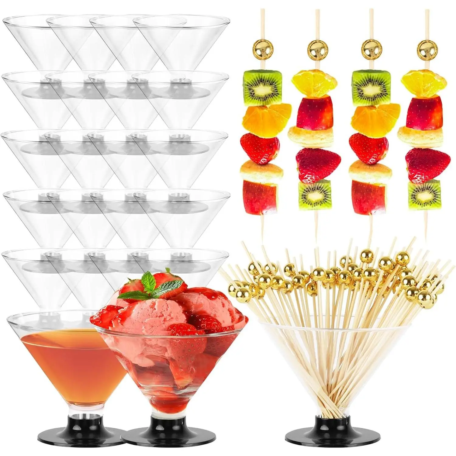 Black cocktail glass 25pack