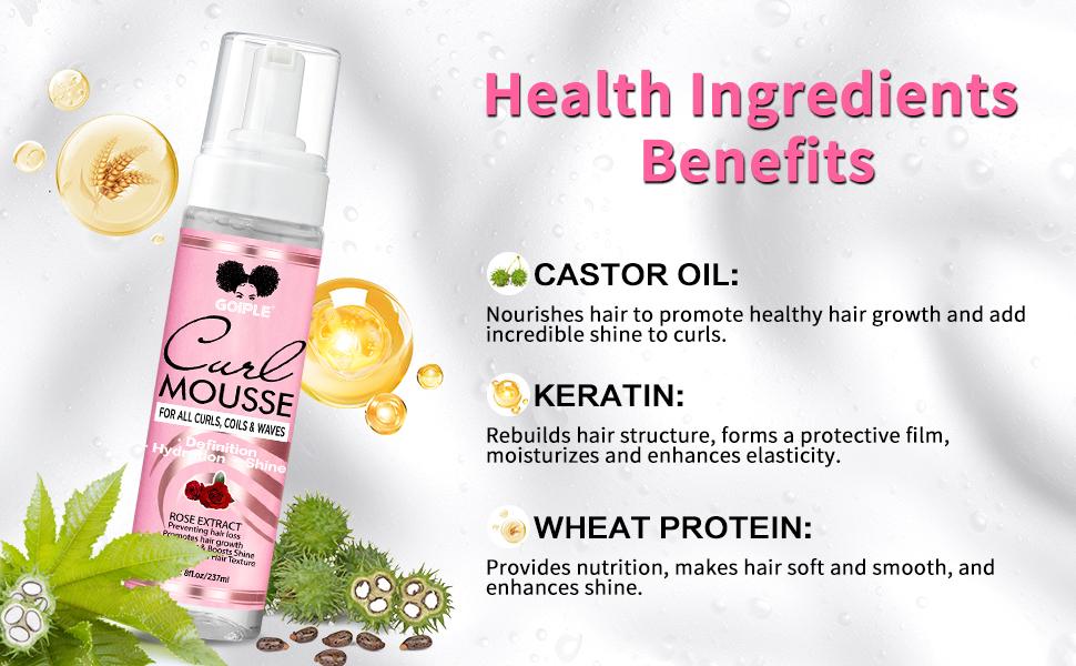 Goiple 10 Count Curl Mousse Kit Styling Mousse for Women, Definition Curl Control, Hydration & Moisturize &Shine Frizz Haircare Hydrating