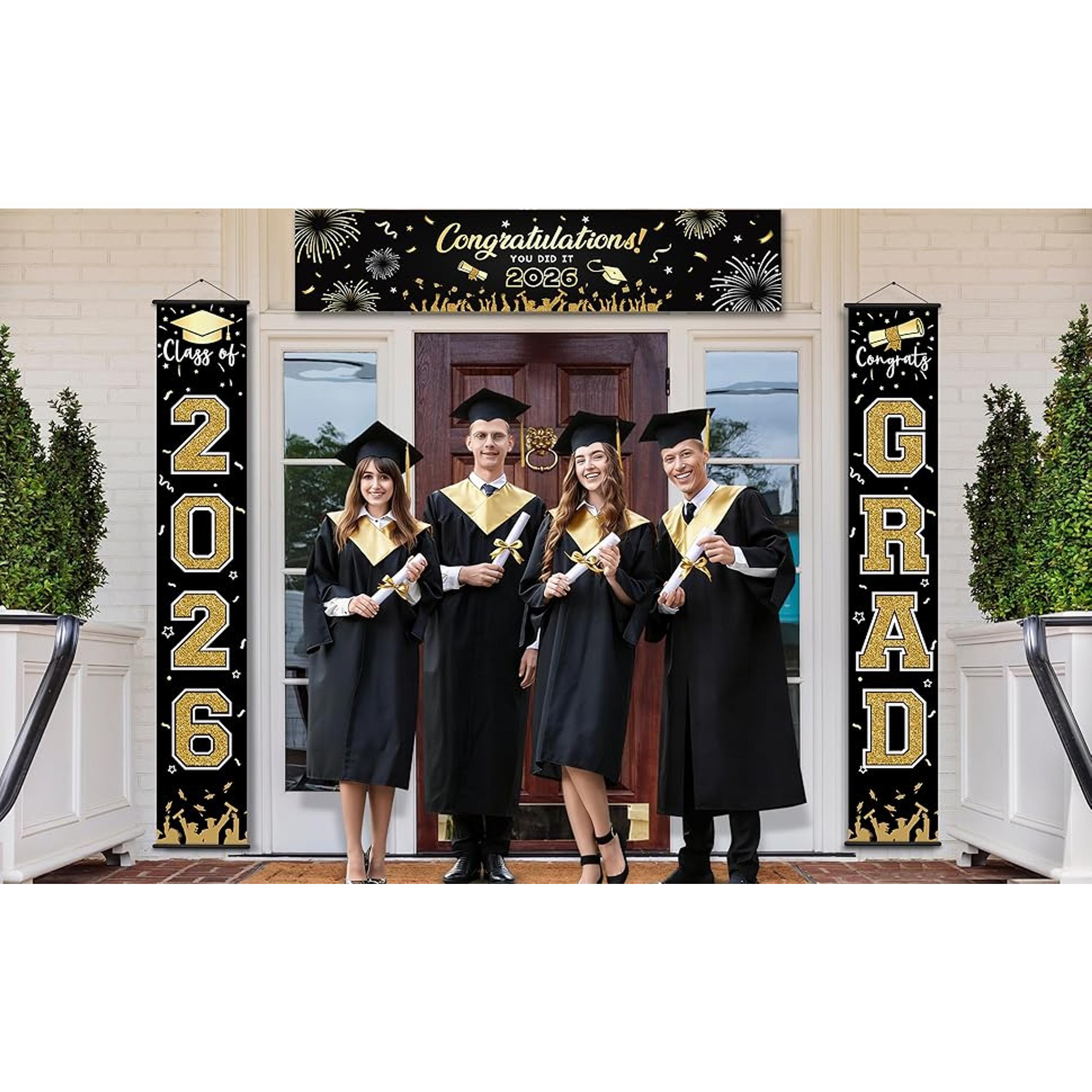 125-Piece Black and Gold Graduation Decorations Pack, 2026 Class Congrats Grad Supplies Set with Photo Banners, Tablecloth, Balloons, Cake Toppers, Decorations Supplies, Party, Box, Balloon Arches, 12” Latex Balloons 125-Piece Black and Gold Graduation Decorations Pack, 2026 Class Congrats Grad Supplies Set with Photo Banners, Tablecloth, Balloons, Cake Toppers, Decorations Supplies, Party, Box, Balloon Arches, 12” Latex Balloons