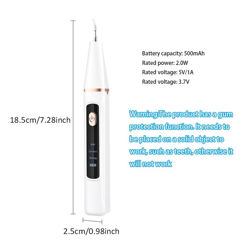 Electric Tooth Cleaner with Light, Dental Cleaner, Teeth Scaler 3 Modes Adjustable, Includes 2 Cleaning Heads, Home Teeth Care Tool for Adults