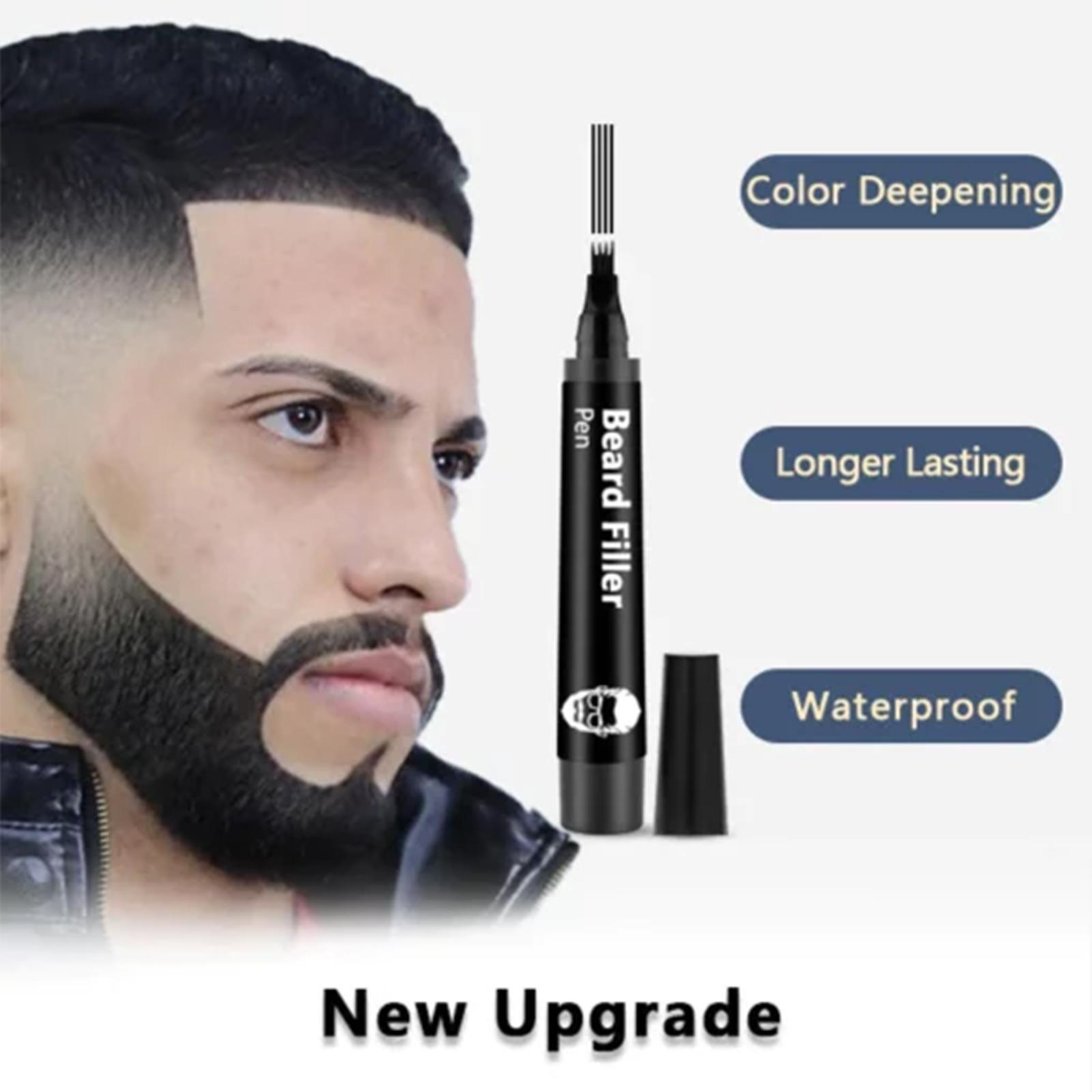 1PC Beard Pen Filler for Men – Waterproof, Sweatproof, Long-Lasting Beard & Hairline Filler – Natural Finish for Beard, Mustache, Scalp, Patch Cover – Includes Beard Brush – Ideal Gift for Father, Husband, Boyfriend Grooming Makeup Facial Lash Cosmetic