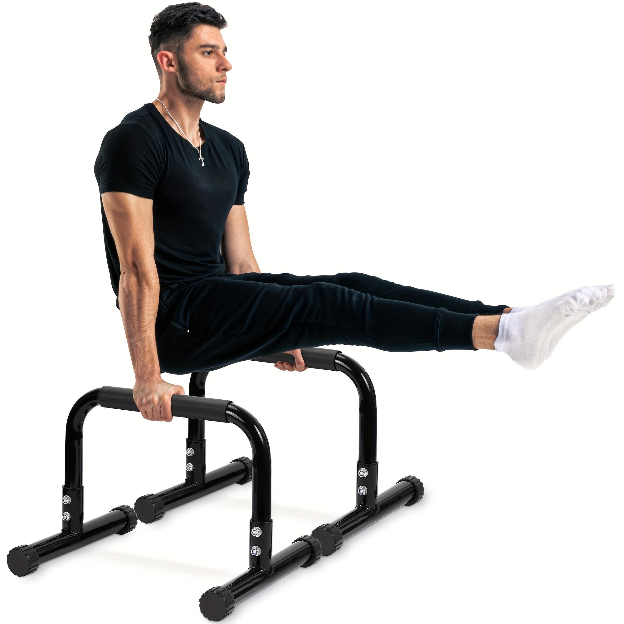 Parallel bars for gyms and outdoor training - heavy height-adjustable gymnastics equipment with anti-slip feet and wrist guard cushioning grips - portable push-up bars, suitable for push-up and handstand strength training, Home Fitness Equipment