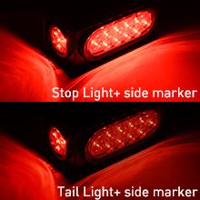 Nilight 2PCS Steel Trailer Light Boxes Housing Kit w/6Inch Oval Red LED Tail Lights 2 Inch Round Side Marker w/Grommet Plugs Wire connectors Lighting Modes Adjustable reverse