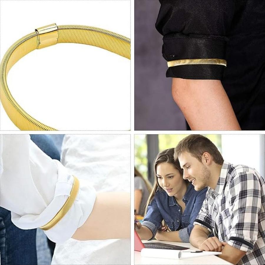 Adjustable Metal Spring Sleeve Cuffs, Unisex Shirt Sleeves Holder, Anti-Slip Arm Bands, 1/4pcs, Sewing Accessory Type