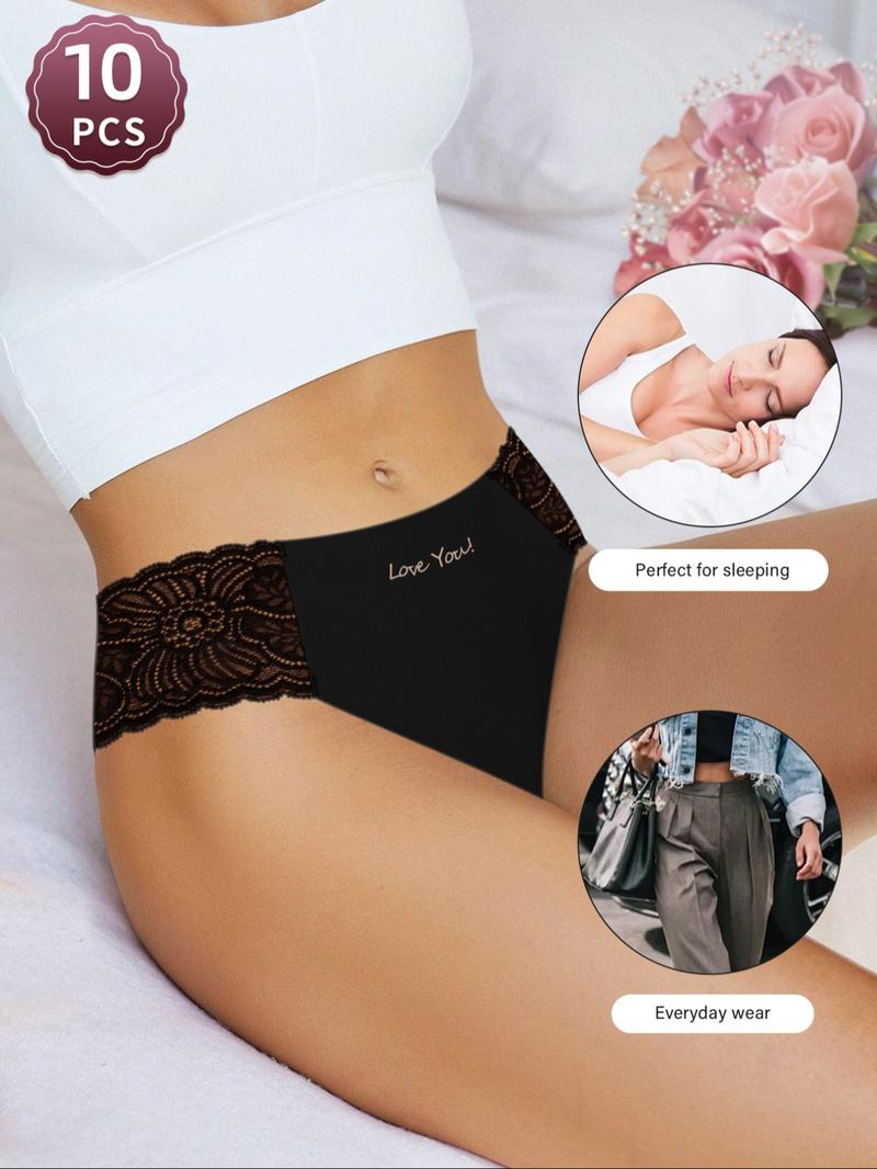 Women's Letter Print Briefs, Soft Comfy Breathable Knicker for Daily Wear, Underwear for All Seasons, Soft Breathable Panties