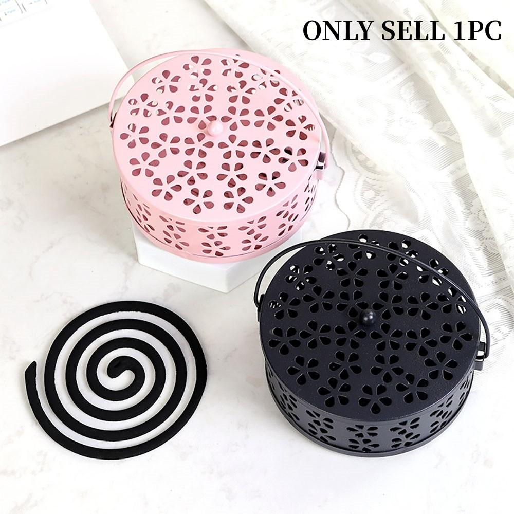 Modern Simple Iron Art Mosquito Coil Holder, Home Use Incense Tray, Fireproof Anti-Scald, Indoor Storage Box for Incense Burner