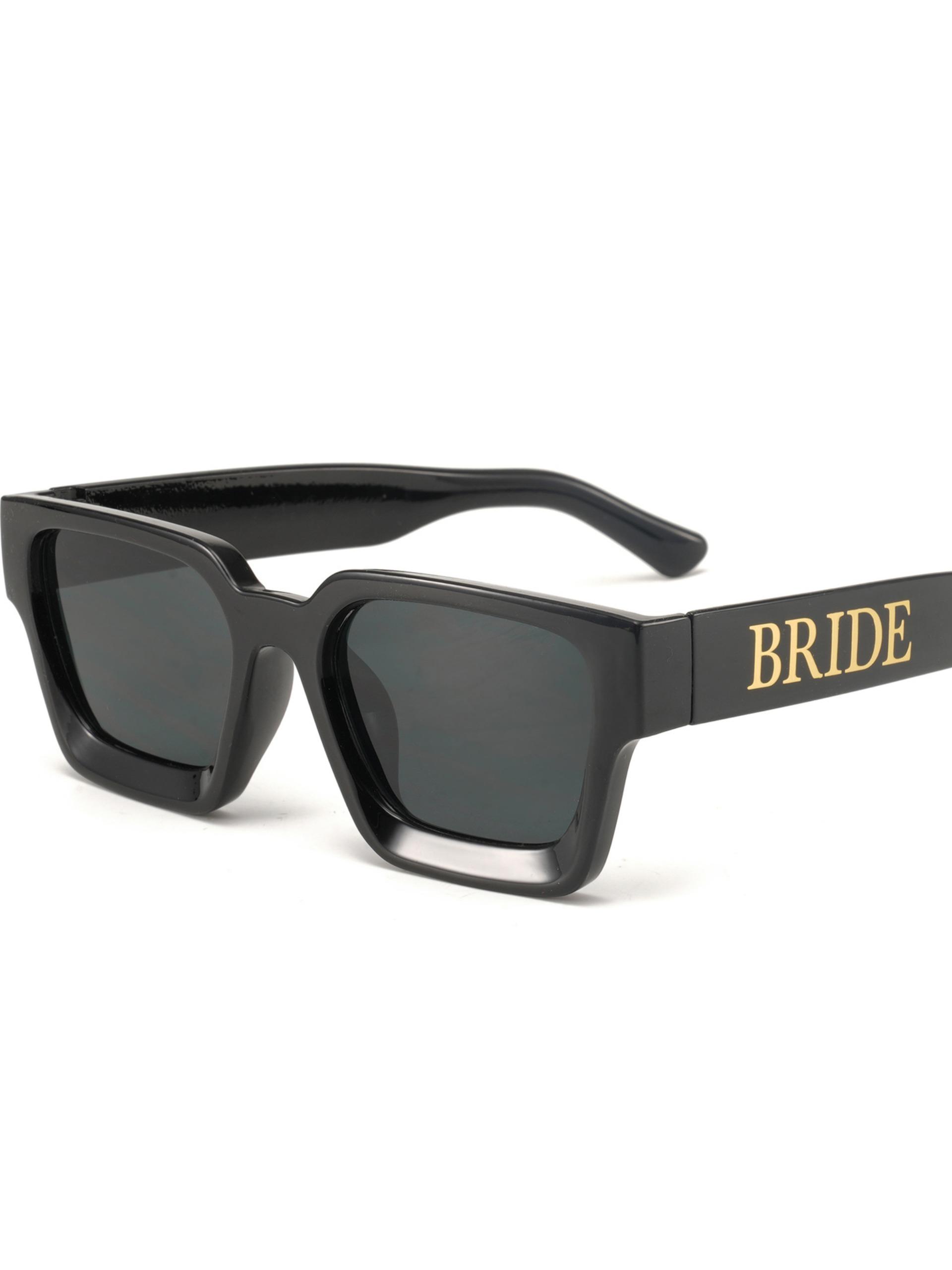 Women's Bride Sunglasses, Letter Design, Rectangular Small Frame, Multi-Color Options, Elegant Wedding Accessory, Party Style