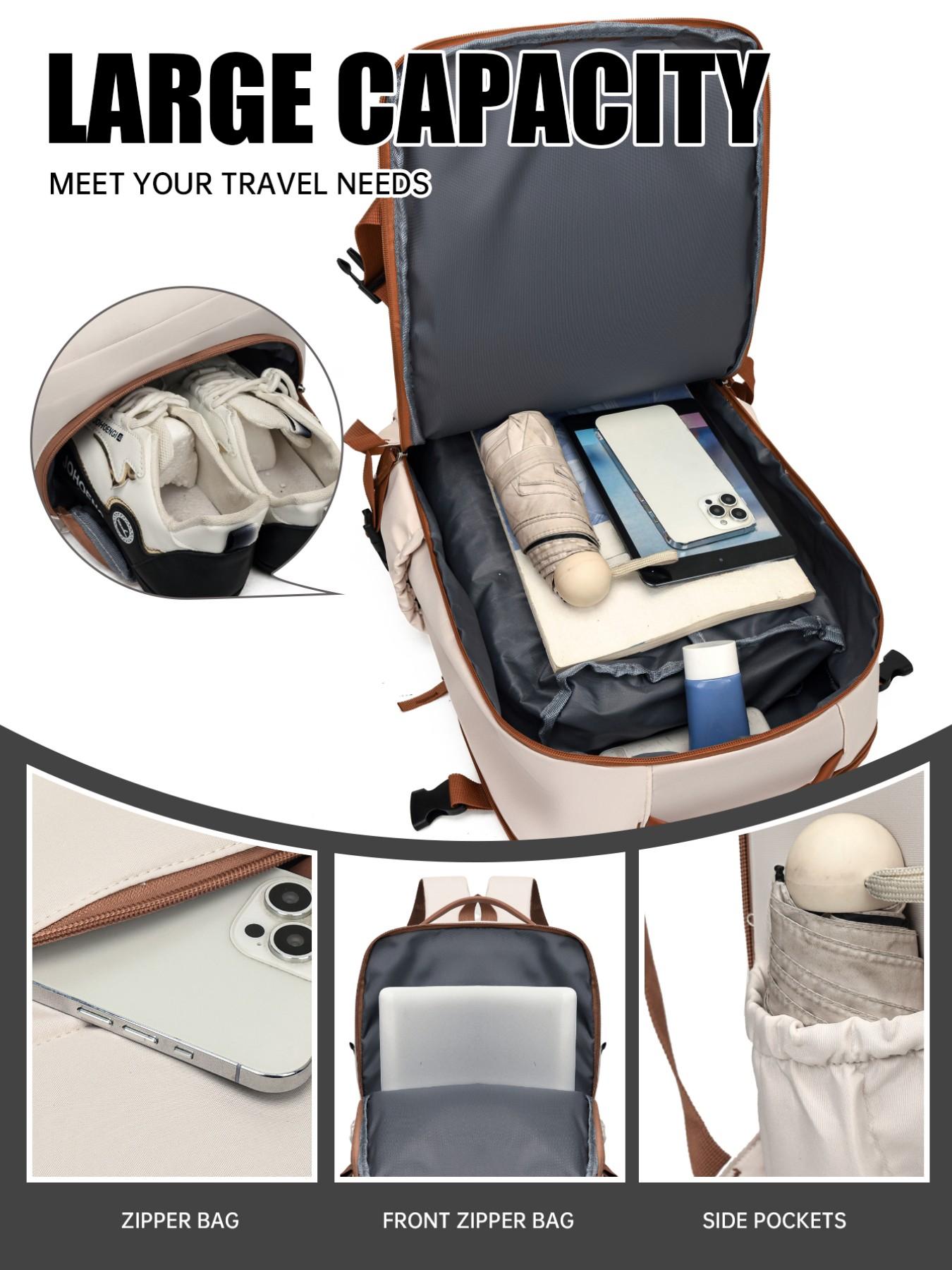 Large capacity, lightweight, Organized backpack, Casual travel backpack, multi-compartment and multi-pocket design, suitable for airline cabin bags, multi-functional travel backpack carried by hand or back, must-have for men and women for lug