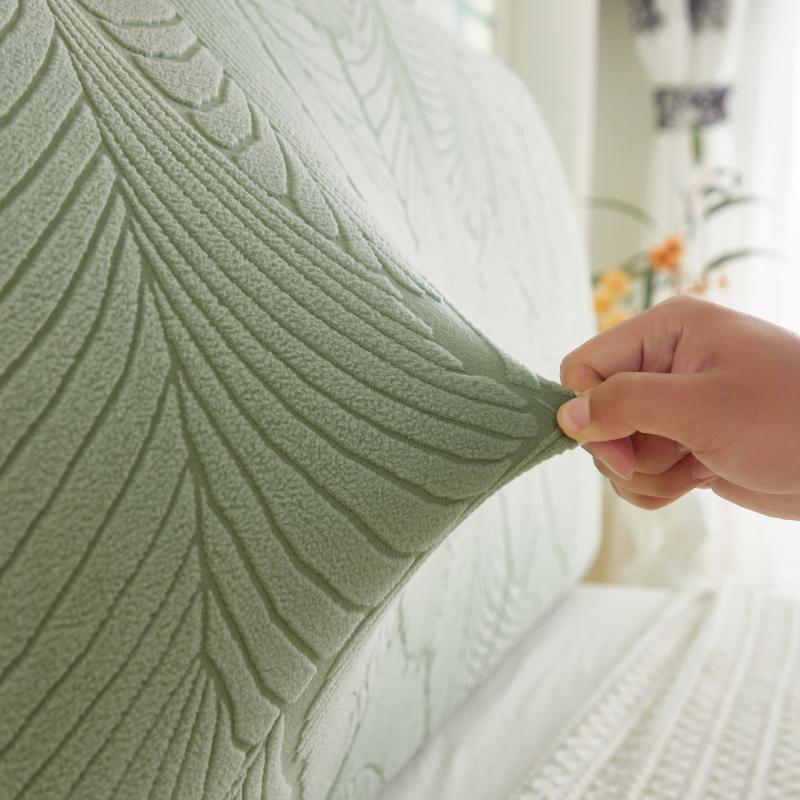 1pc Modern Minimalist Large Leaf Pattern Headboard Cover, All-Around Dustproof & Stain-Resistant, Soft Washable Universal Headboard Protector