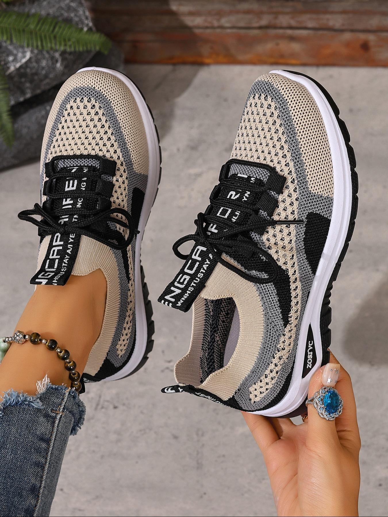 Women's Casual Sports Shoes, Large Size New Lightweight Soft Sole, Outdoor Comfort Anti-Slip Walking Shoes, Daily Lace-Up Low Top Running Shoes