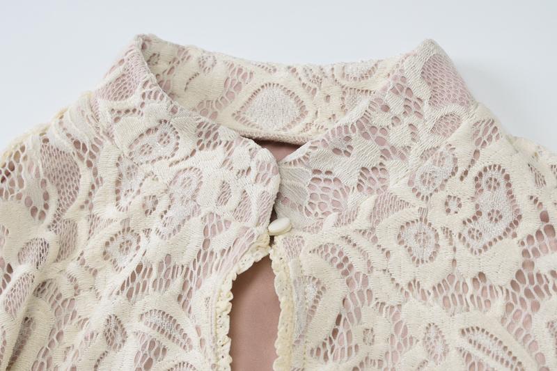 Women's Elegant Solid Lace Floral Cut Out Mock Neck Flared Sleeves Bodycon Dress, Plain Slim Fit Long Sleeve Package Hips Mini Short Dress for Party Club Holiday, Women Dress for Spring Fall