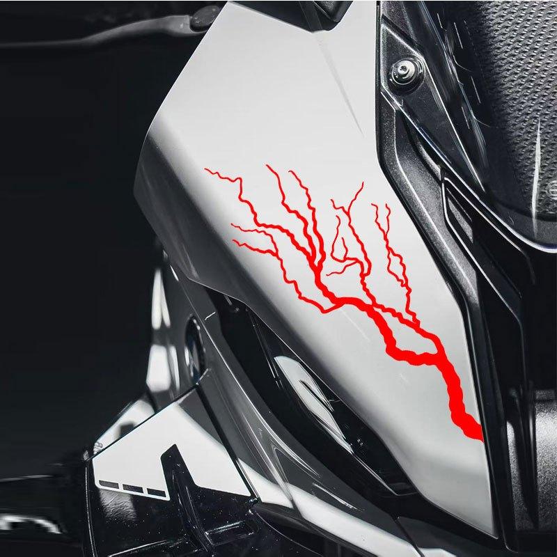 Creative Lightning Pattern Motorcycle Motorbike Fuel Tank Side Panel Stickers Sticker Decals, Covering Scratches, Suitable for Universal Waterproof and Sun Resistant Decorative Accessories on The Exterior of Vehicles, with Multiple Colors To Choose From