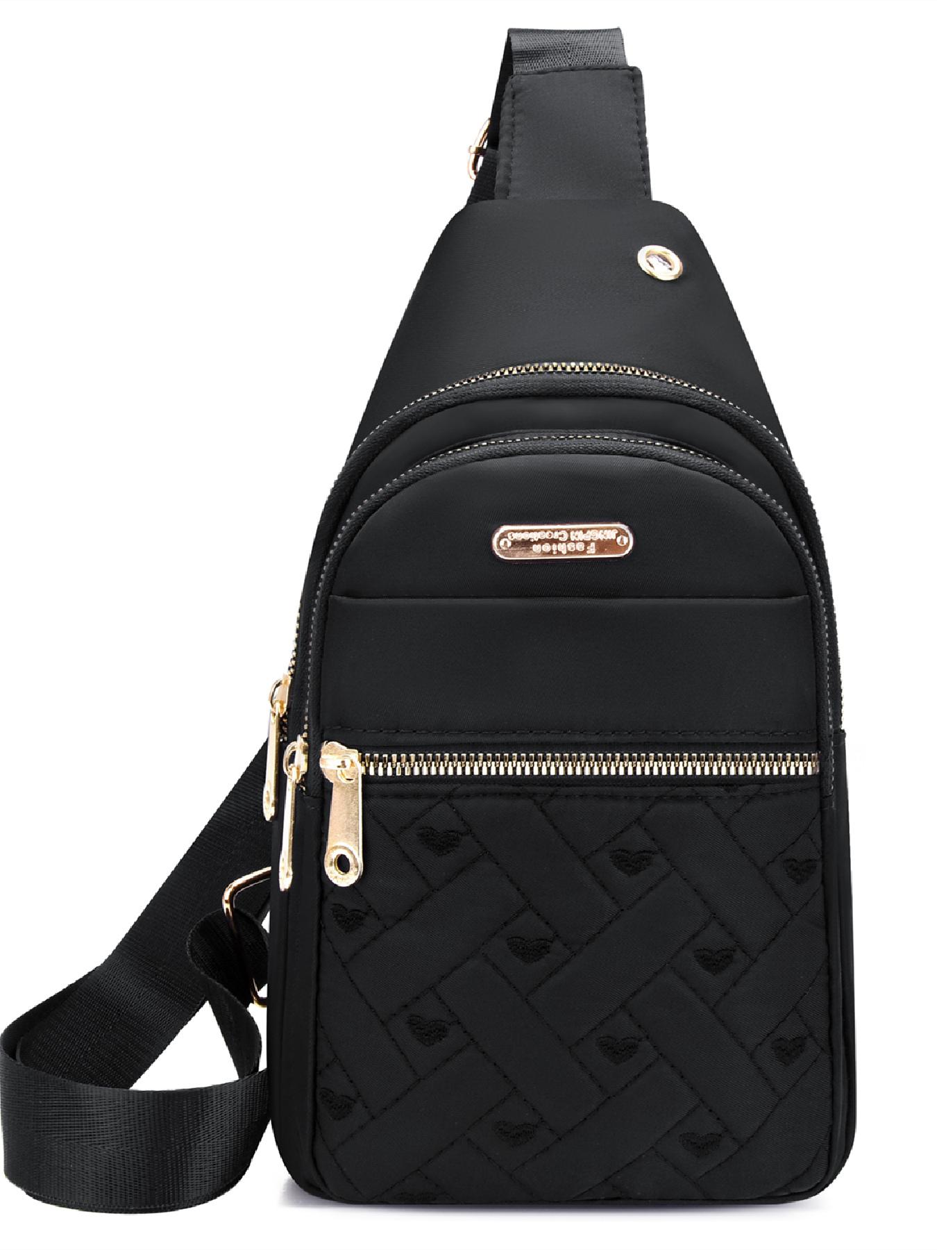 Quilted Texture Zipper Fanny Pack, Casual Solid Color Chest Belt Bum Bag for Women, Trendy Versatile Daily Commuting Bag, Girl Fashionable Crossbody Bag