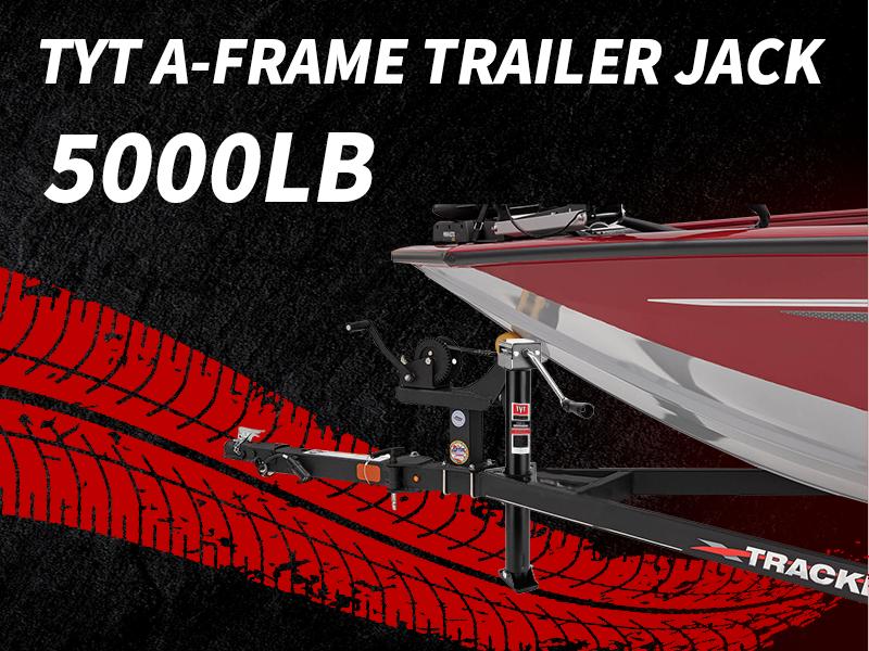 TYT A-Frame Trailer Jack, 5000lbs Capacity Side Wind Trailer Jack with Foot Plate, 15" Vertical Travel Heavy Duty Trailer Jack for Trailer, Utility Trailer, Yacht Trailer, Camper