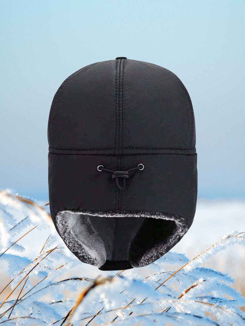 2024 New Style Solid Color Winter Warm Hat, Thickened Ear Flap Hat, Comfortable Fashion Hat for Men & Women, Perfect Cold Weather Gear, Ideal Gift for Him & Her