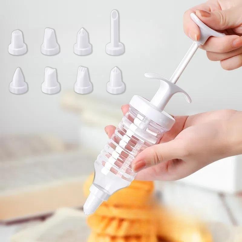 9 pcs Mini Cookie Gun Multi-function decorator Bean dissolving biscuit machine Cream gun Multi-style pressed cream Home baking set