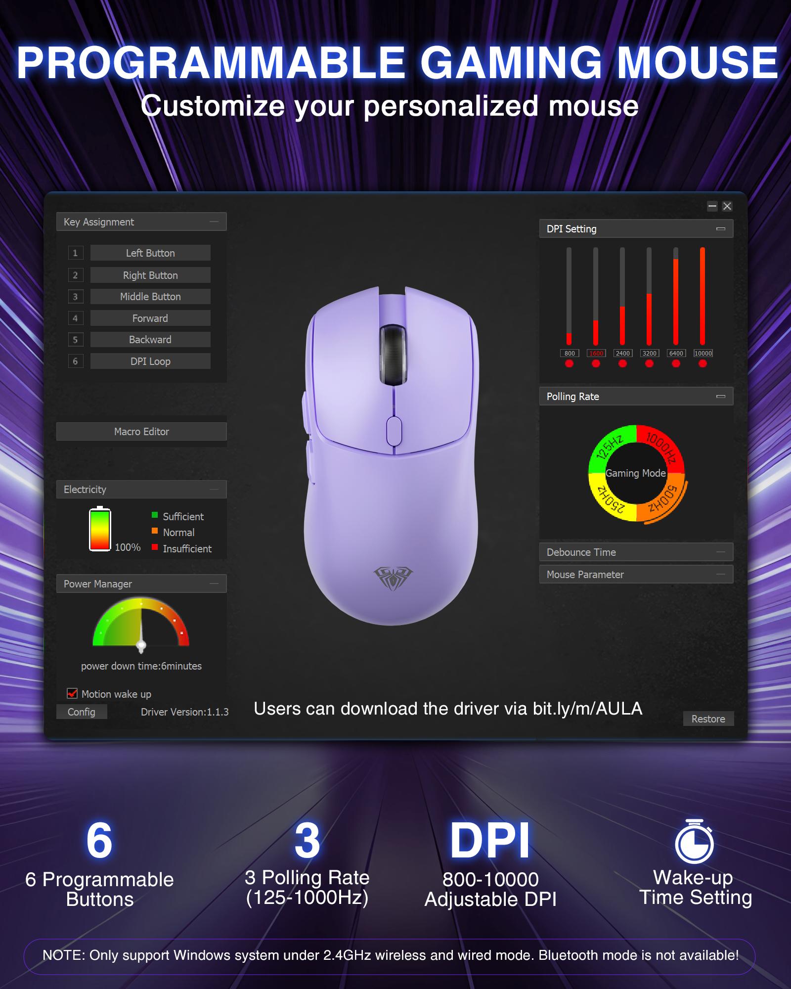 AULA SC580X Wireless Gaming Mouse, Tri-Mode 2.4G/BT5.0/USB-C, 10000 DPI Rechargeable Wireless Mouse with 6 Programmable Buttons, Ergonomic Computer Mouse for Laptop/PC/Mac/Tablet, Lightweight High Polling Rate Mouse TikTokShopfalldealsforyou AULA SC580X Wireless Gaming Mouse, Tri-Mode 2.4G/BT5.0/USB-C, 10000 DPI Rechargeable Wireless Mouse with 6 Programmable Buttons, Ergonomic Computer Mouse for Laptop/PC/Mac/Tablet, Lightweight High Polling Rate Mouse TikTokShopfalldealsforyou