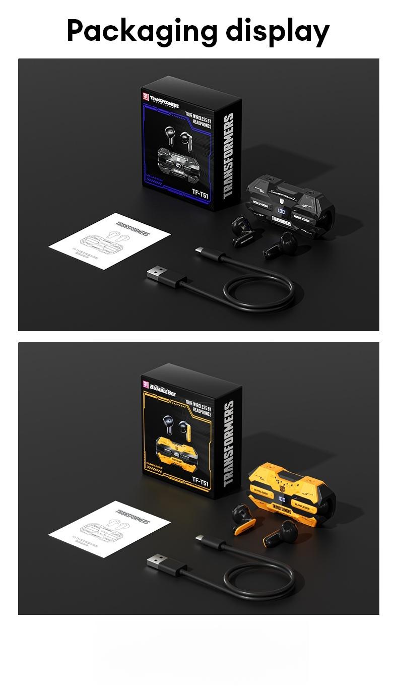 TRANSFORMERS TF-T51 In-Ear Wireless Earphones with Bluetooth 6.0 for Faster, More Stable Connection & Lower Power Use, Immersive Full-Frequency Stereo Sound, High-Resolution Audio, Wireless Headphones for Music & Phone Calls, Compatible with Android & iOS