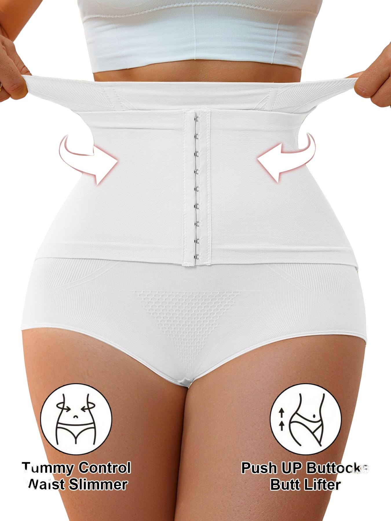 High Waist Abdominal Control Panties for Women Postpartum, Adjustable Buckle Seamless Shapewear, Plus Size Butt Lifting Tight Fit