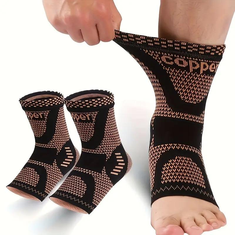 2pcs Neutral Copper Ankle Support Socks, Compression Support, Ankle Stabilizing Socks, Suitable for Sports, Day and Night Use, Foot Protection