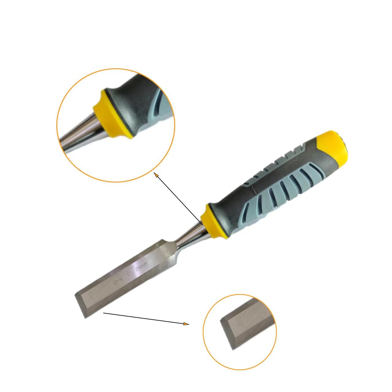 High Precision Woodworking Chisel Set with Sharpening Stone, Multi-Sized Carving Chisels, Dual Color Handles, Anti-Impact Split Handle
