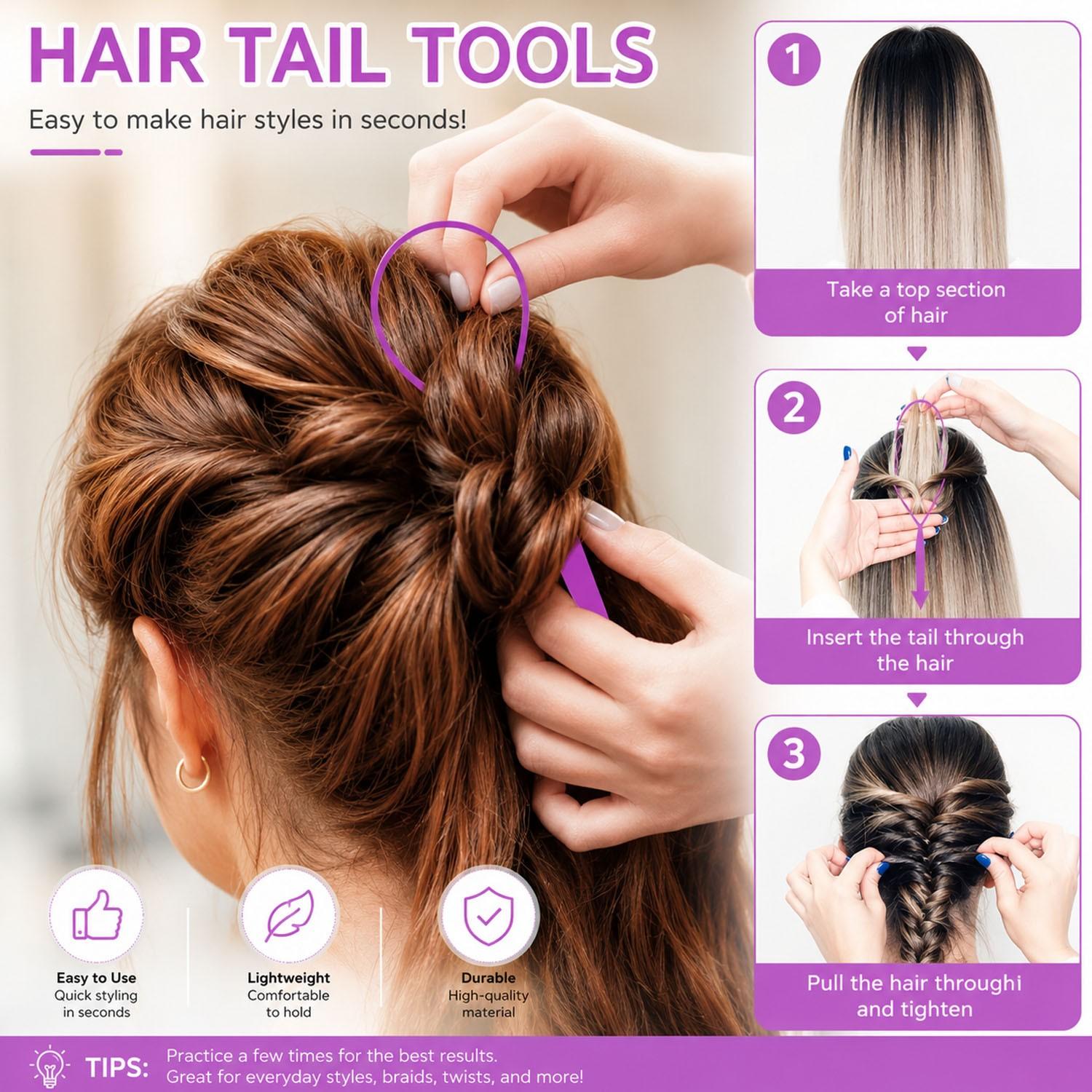 10/11PCS Hair Styling Tools Set with Edge Brush, Rat Tail Comb, Smoothing Brush, Hair Clips & Braiding Loop Tools, Slick Back Hair Styling Kit for Parting, Braiding, Detangling, Ponytails & Daily Hair Care, Salon Hair Accessories for Women & Girls