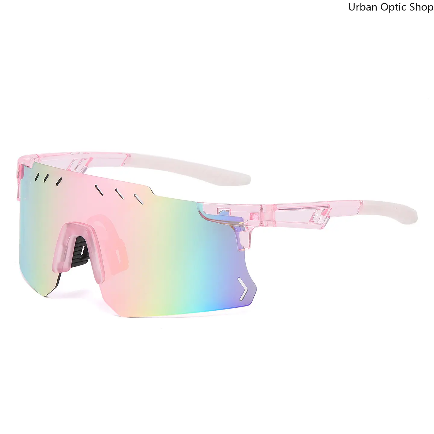 XUH Oversized Vented Wraparound Sports Sunglasses, UV400 Colorful Mirror Lens Cycling Glasses, Anti‑Slip Lightweight Goggles for Men Women Biking Running Hiking Outdoor