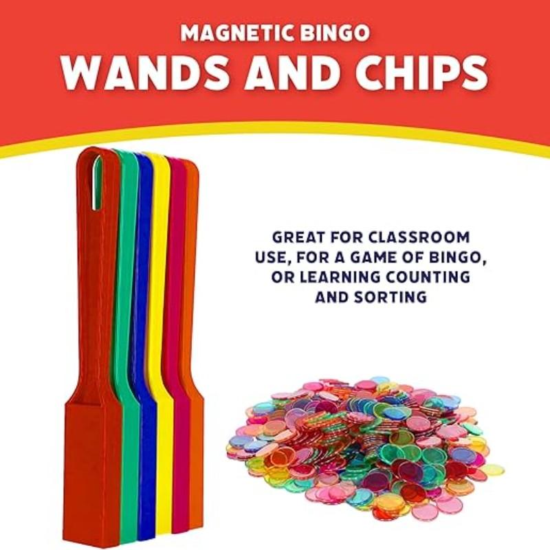 Complete Bingo Set with 6 Magnetic Rods and 600 Metal Edge Disks, Multiplayer Game for Family Night, Easy Pickup After Game