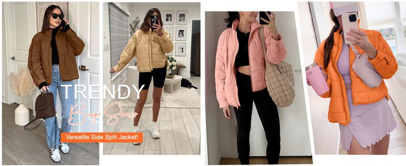 SCUSTY Women's Quilted Puffer Jacket Long Sleeve Zip Up Oversized Lightweight Padded Down Coat Outerwear TikTokShopBlackFriday SCUSTY Women's Quilted Puffer Jacket Long Sleeve Zip Up Oversized Lightweight Padded Down Coat Outerwear TikTokShopBlackFriday