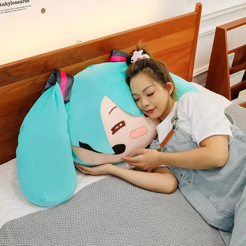 Hatsune Miku cartoon anime pillow bed morning rest pillow waist pillow tatami doll cushion plush toy gift for women